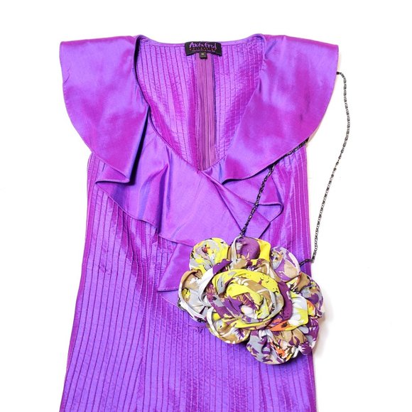 Anita Ford Collection Thai Purple Silk top, M - Picture 2 of 11